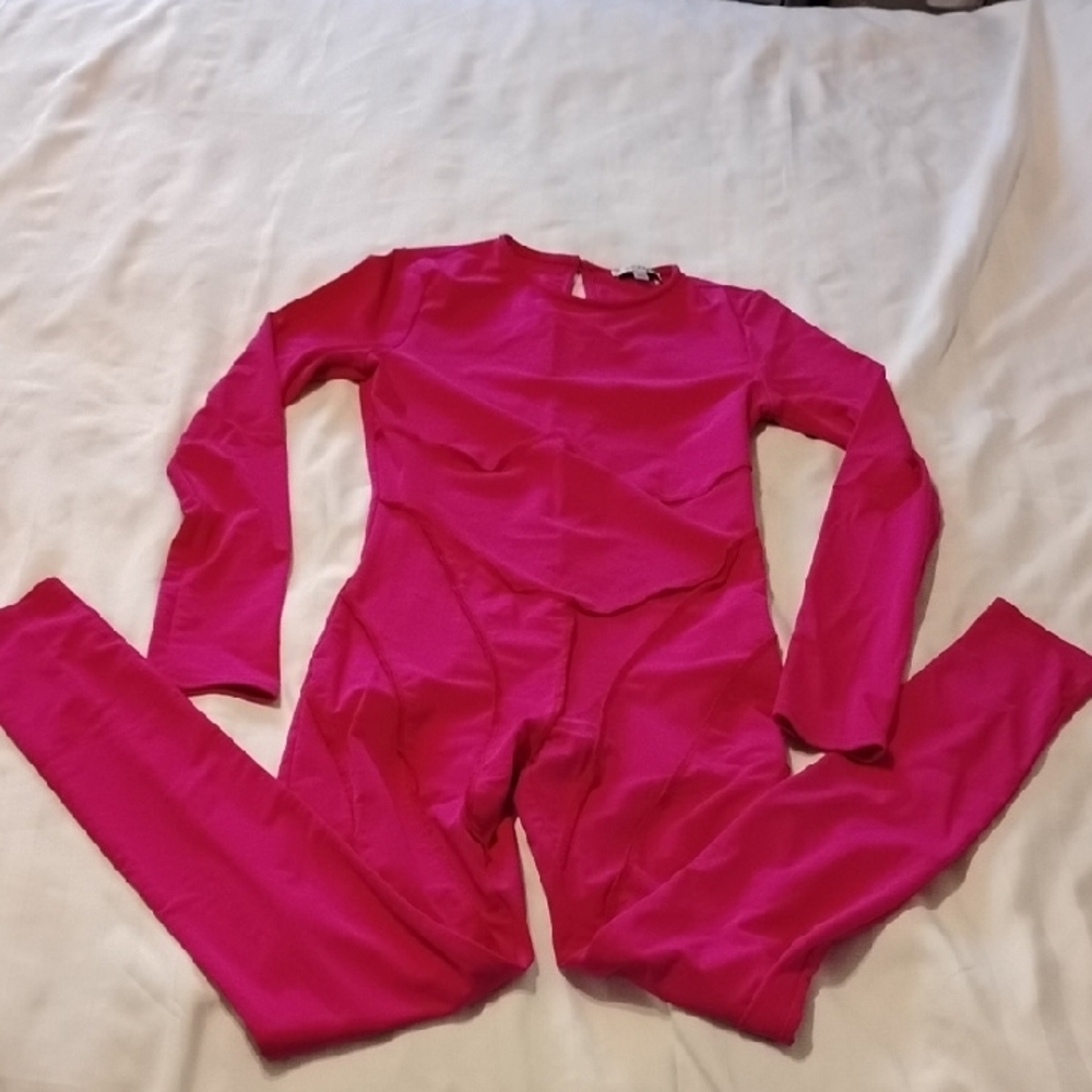 Fashion Nova Woman's Play It Cool Hot Pink Jumpsuit, Size: S